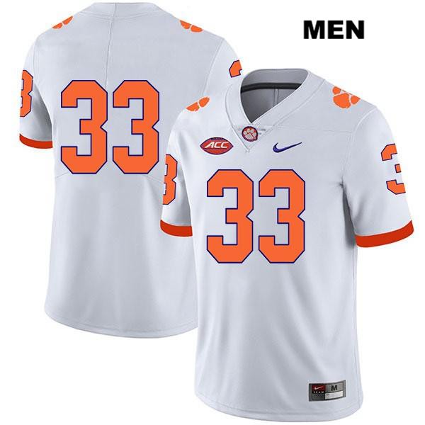 Men's Clemson Tigers #33 Ruke Orhorhoro Stitched White Legend Authentic Nike No Name NCAA College Football Jersey XDV1346EE